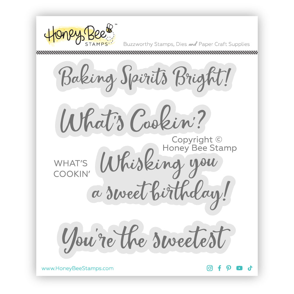 What's Cookin' - 3x3 Photopolymer Stamp Set - Honey Bee Stamps