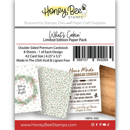 What's Cookin' - Limited Edition A2 Paper Pack - 12 Double - Sided Sheets - Honey Bee Stamps