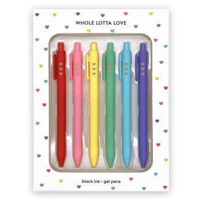 Whole Lotta Love Quotable Gold Heart Rainbow Gel Pen Set - Honey Bee Stamps