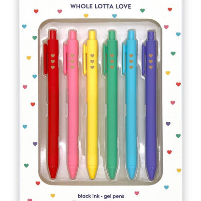 Whole Lotta Love Quotable Gold Heart Rainbow Gel Pen Set - Honey Bee Stamps
