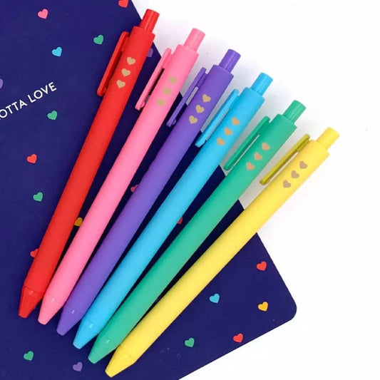 Whole Lotta Love Quotable Gold Heart Rainbow Gel Pen Set - Honey Bee Stamps