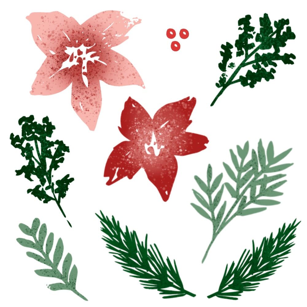 Winter Watercolor - 6x6 Photopolymer Stamp Set - Retiring - Honey Bee Stamps