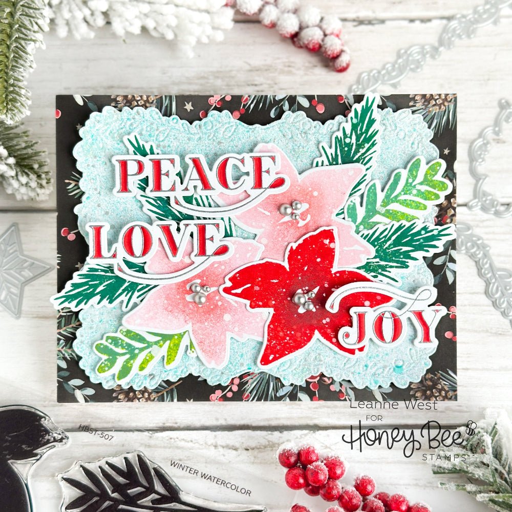 Winter Watercolor - 6x6 Photopolymer Stamp Set - Retiring - Honey Bee Stamps