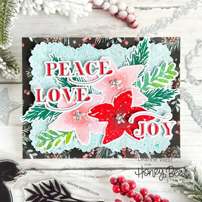 Winter Watercolor - 6x6 Photopolymer Stamp Set - Retiring - Honey Bee Stamps