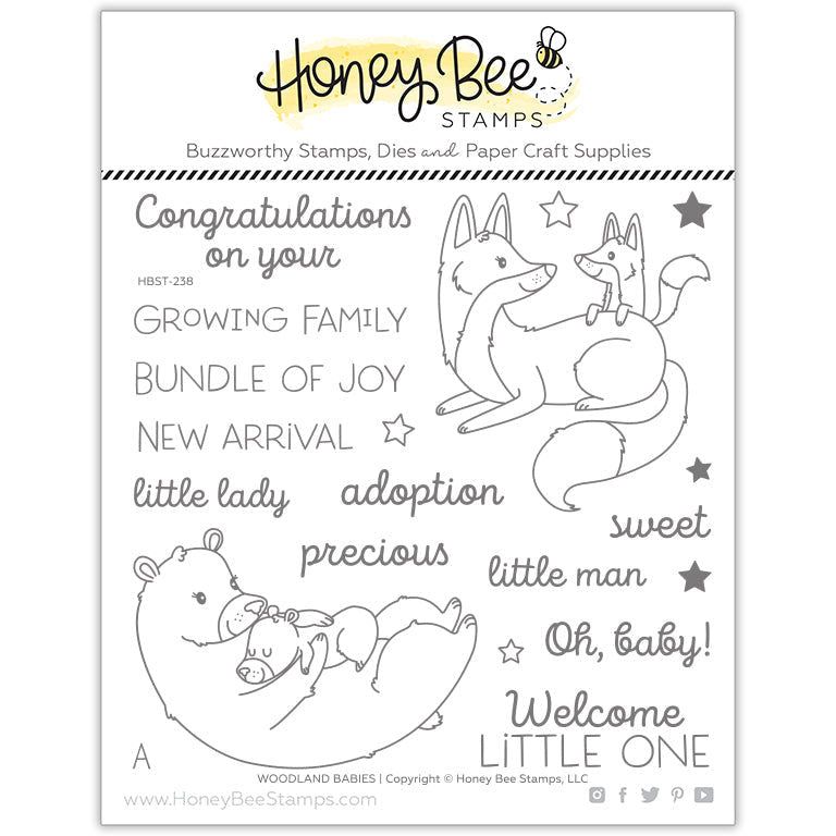 Woodland Babies - 6x6 Stamp Set - Retiring - Honey Bee Stamps