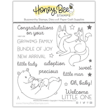 Woodland Babies - 6x6 Stamp Set - Retiring - Honey Bee Stamps