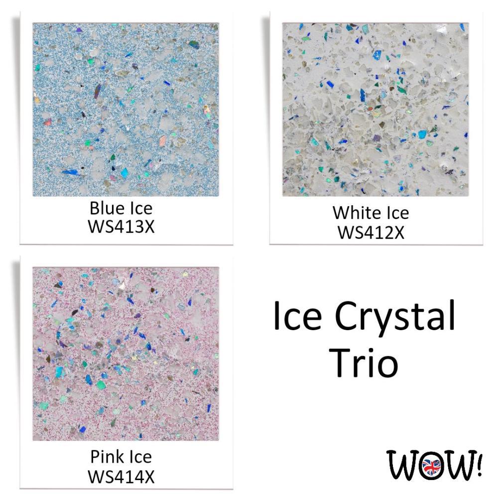 WOW! Glitter Embossing Powder Ice Crystal Trio - Pink, Blue, White Sparkle - Honey Bee Stamps