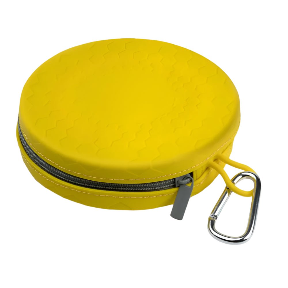 Yellow Collapsible Silicone Double Water Bowl Zip Case 450ml by Silver Brush - Honey Bee Stamps