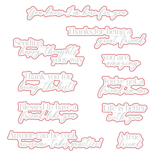 You've Got A Friend - Honey Cuts - Coordinating Dies - Honey Bee Stamps