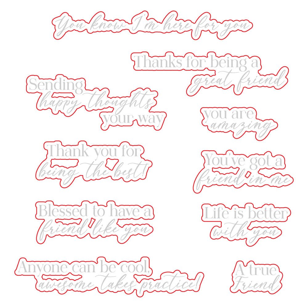 You've Got A Friend - Honey Cuts - Coordinating Dies - Honey Bee Stamps