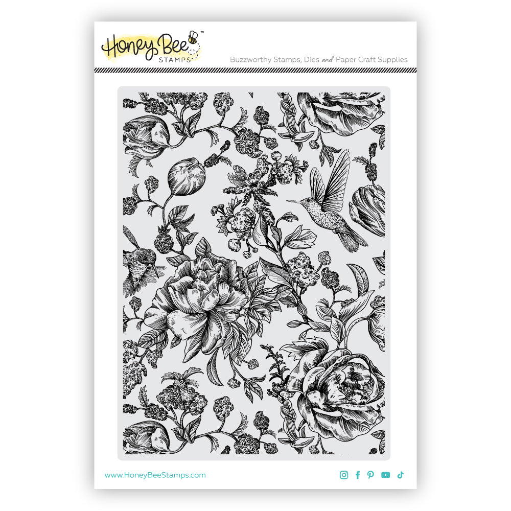 Zelia's English Garden - 5x7 Rubber Cling Stamp Set – Honey Bee Stamps