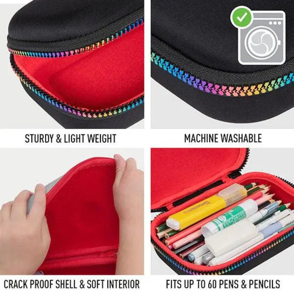 ZIPIT Black with Rainbow Zipper Storage Box - Honey Bee Stamps