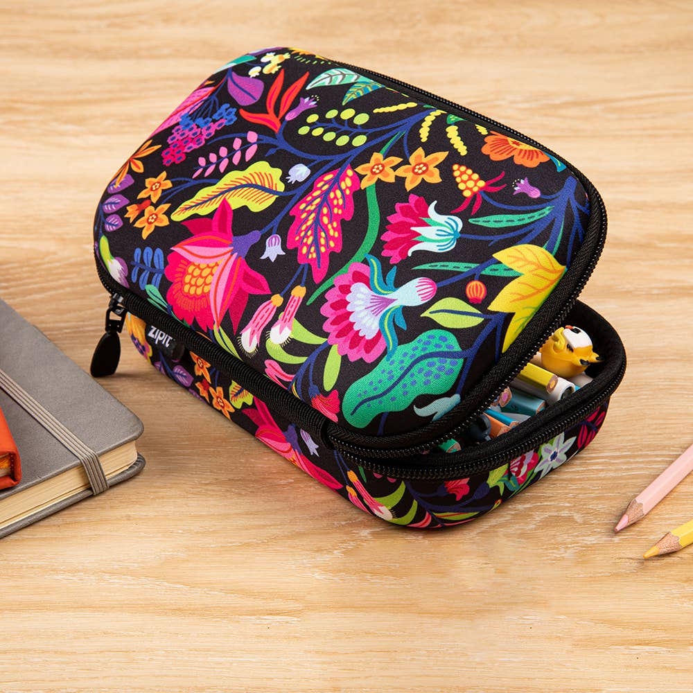ZIPIT Flowers Pencil Case and Art Supply Storage Zipper Box - Honey Bee Stamps