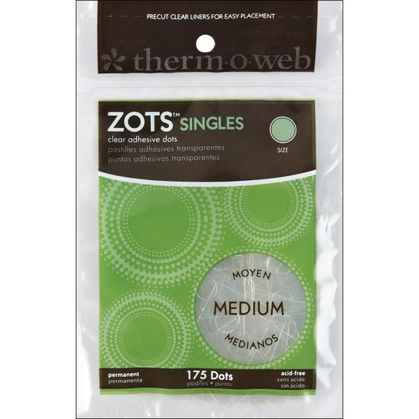 Zots Singles Medium Clear Adhesive Dots - 3/8 175 pk – Honey Bee Stamps