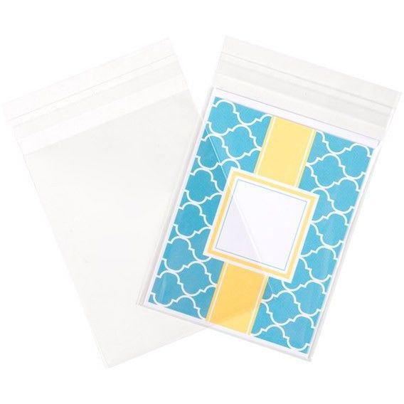 4 5/8" x 5 3/4" Crystal Clear Cello Bags 100 Pk - A2+ Holds Card And Envelope 4 5/8" x 5 3/4" Crystal Clear Cello Bags 100 Pk - A2+ Holds Card And Envelope