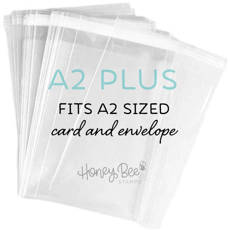 4 5/8" x 5 3/4" Crystal Clear Cello Bags 100 Pk - A2+ Holds Card And Envelope - Honey Bee Stamps