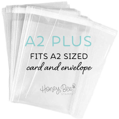 4 5/8" x 5 3/4" Crystal Clear Cello Bags 100 Pk - A2+ Holds Card And Envelope - Honey Bee Stamps