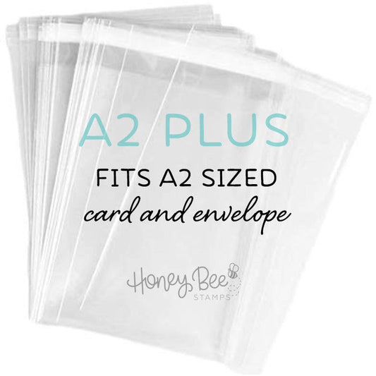 4 5/8" x 5 3/4" Crystal Clear Cello Bags 100 Pk - A2+ Holds Card And Envelope - Honey Bee Stamps