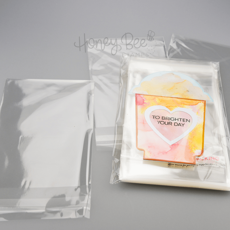 4"x6" Crystal Clear Cello Bags 100 Pk For Cards, Projects and Treats 4 1/4" x 6 1/8" - Honey Bee Stamps