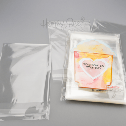 4"x6" Crystal Clear Cello Bags 100 Pk For Cards, Projects and Treats 4 1/4" x 6 1/8" - Honey Bee Stamps