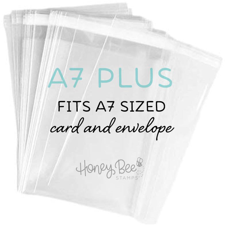 5" x 7" Crystal Clear Cello Bags 100 Pk - A7+ Fits A7 Card and Envelope 5 7/16" x 7 1/4" - Honey Bee Stamps