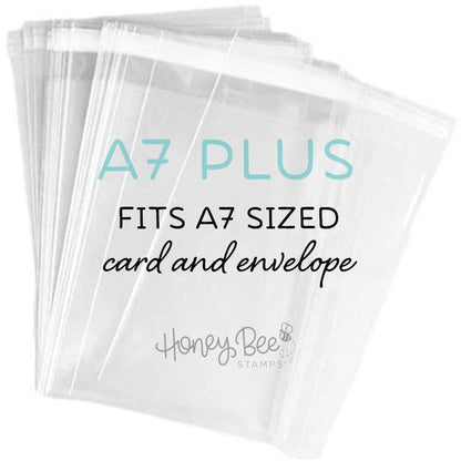 5" x 7" Crystal Clear Cello Bags 100 Pk - A7+ Fits A7 Card and Envelope 5 7/16" x 7 1/4" - Honey Bee Stamps
