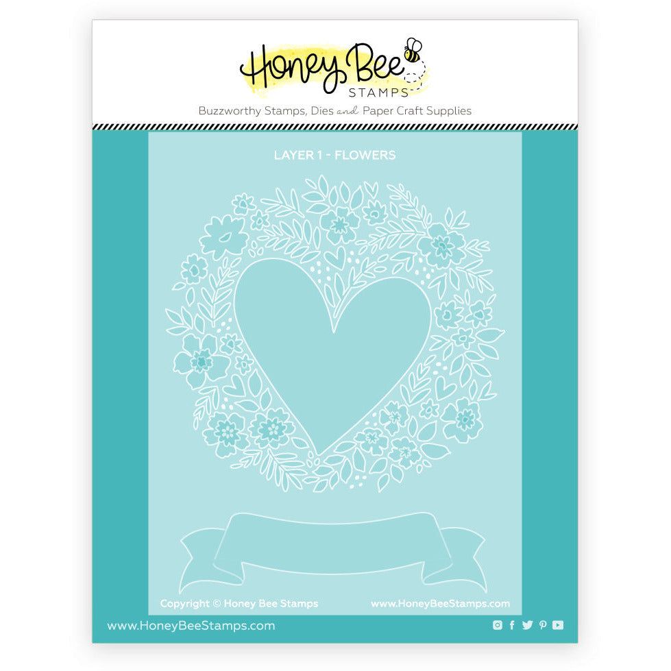 A Little Note - Set of 4 - A2 4.25"x5.5" Coordinating Stencils - Retiring - Honey Bee Stamps