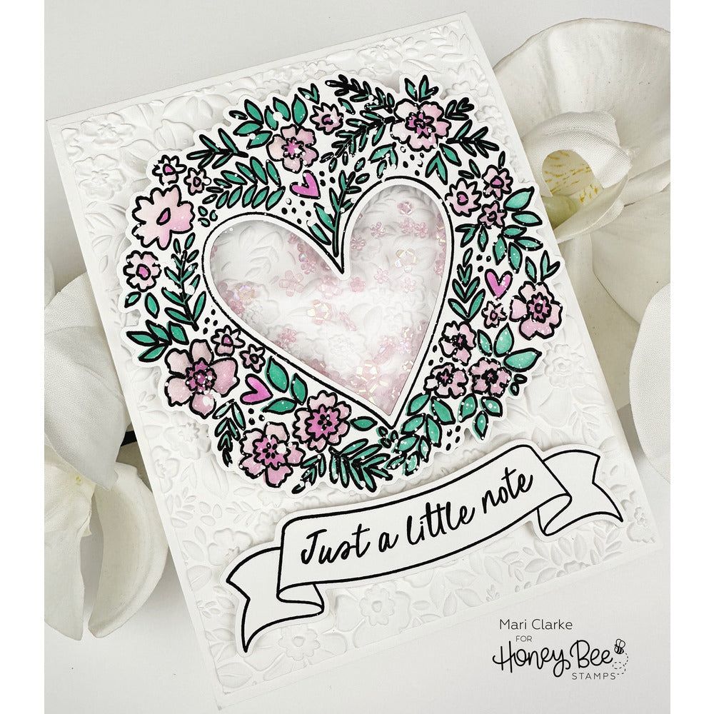 A Little Note - Set of 4 - A2 4.25"x5.5" Coordinating Stencils - Retiring - Honey Bee Stamps