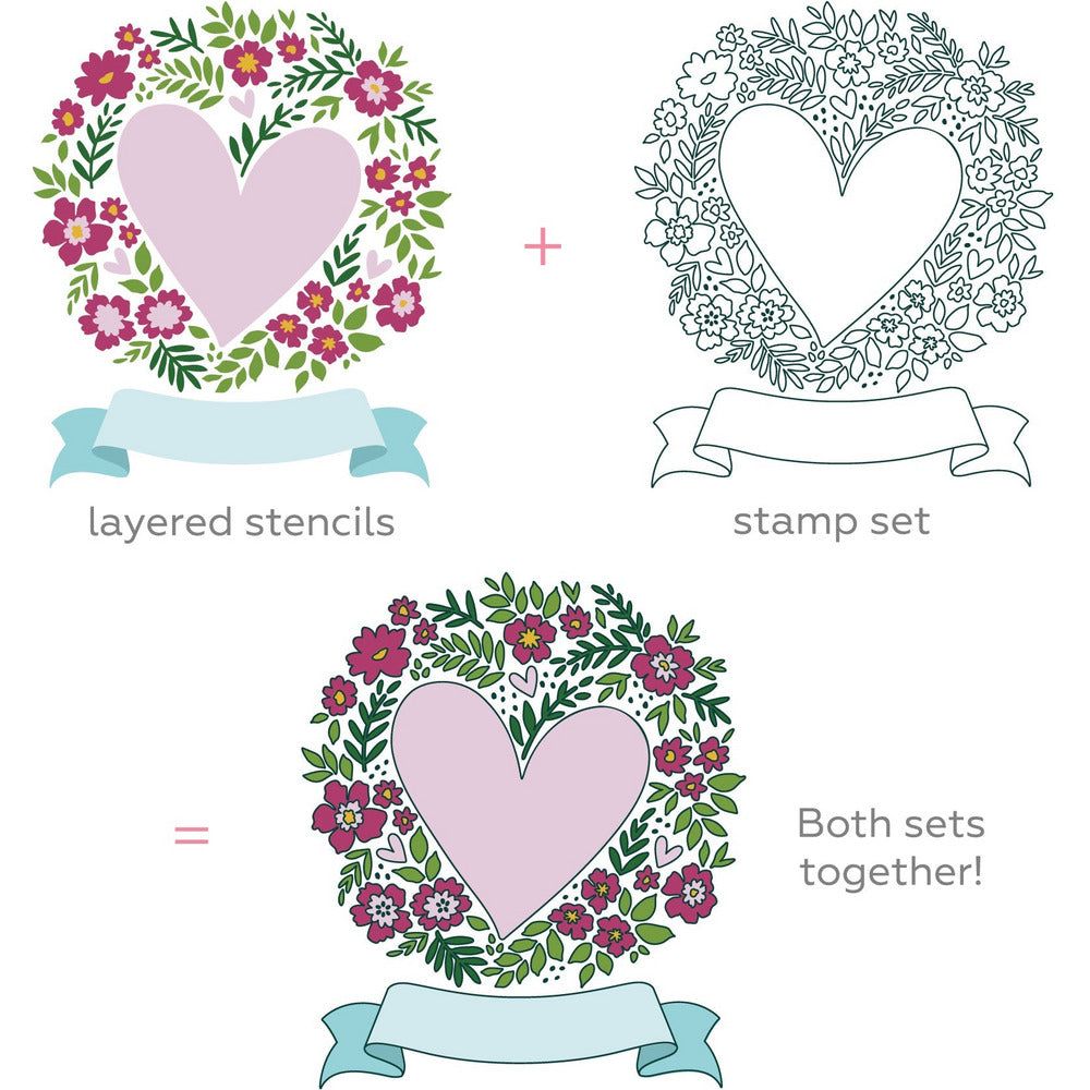 A Little Note - Set of 4 - A2 4.25"x5.5" Coordinating Stencils - Retiring - Honey Bee Stamps
