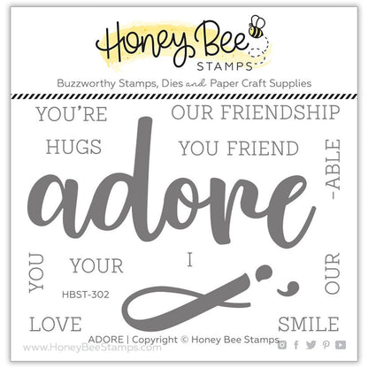 Adore - 3x4 Photopolymer Stamp Set - Retiring - Honey Bee Stamps