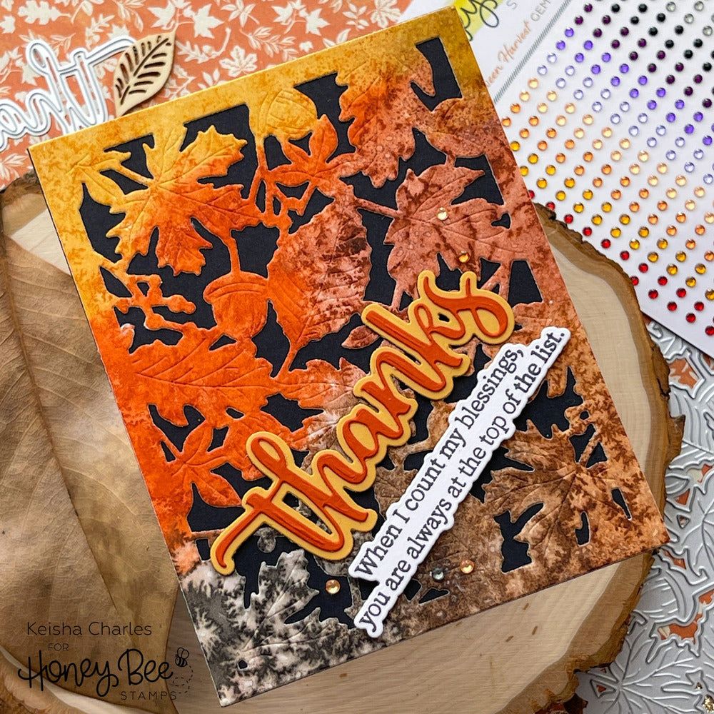 Autumn Splendor Cover Plate - Honey Cuts - Stand - Alone Dies - Honey Bee Stamps