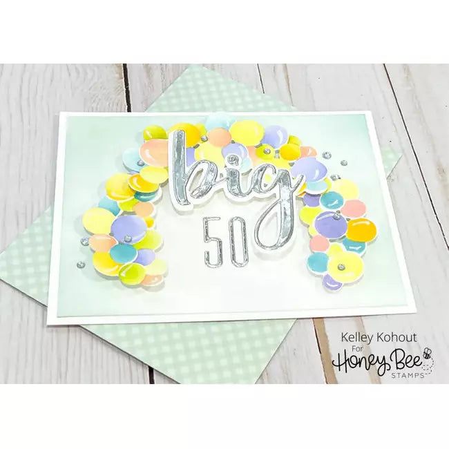 Balloon Arch - Hot Foil and Letter Press Plate - Retiring - Honey Bee Stamps