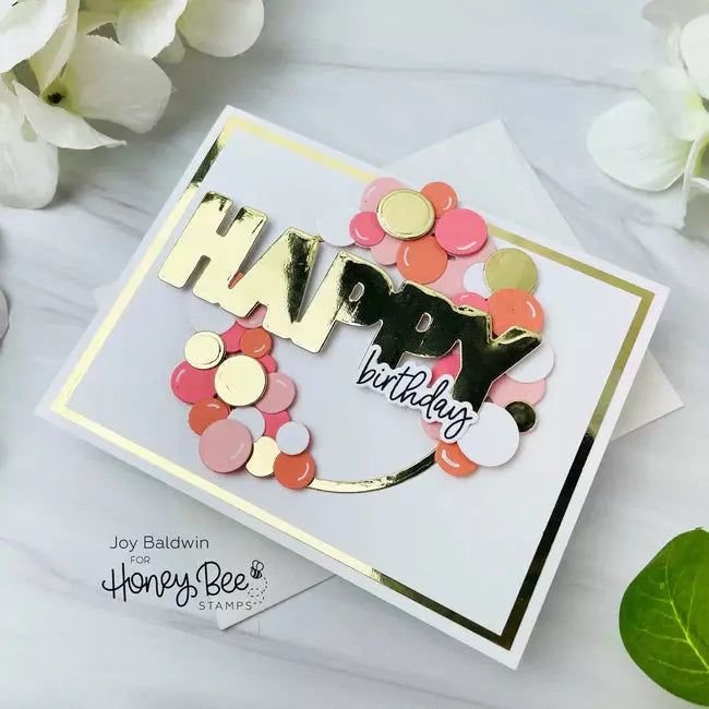 Balloon Arch - Hot Foil and Letter Press Plate - Retiring - Honey Bee Stamps