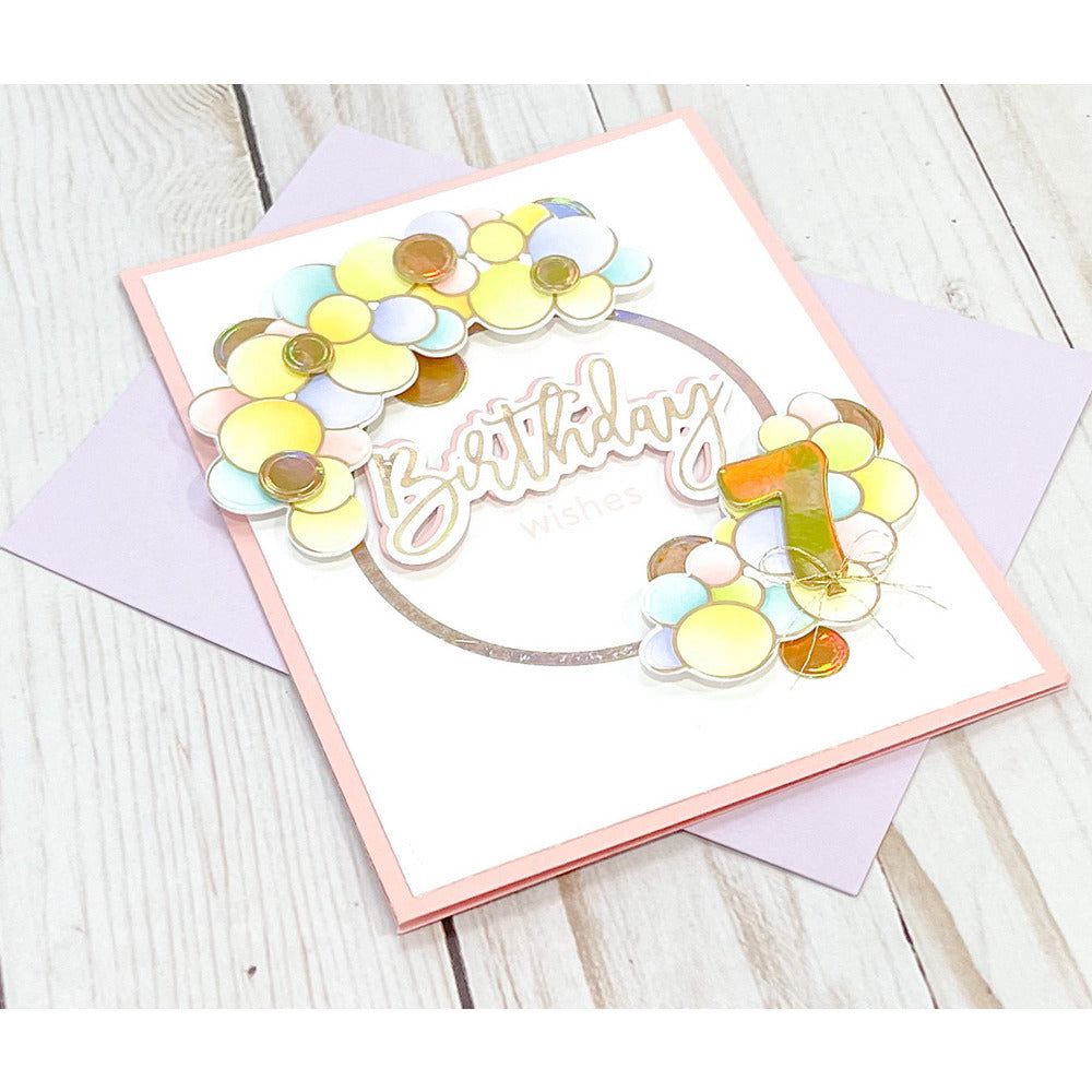 Balloon Arch - Hot Foil and Letter Press Plate - Retiring - Honey Bee Stamps