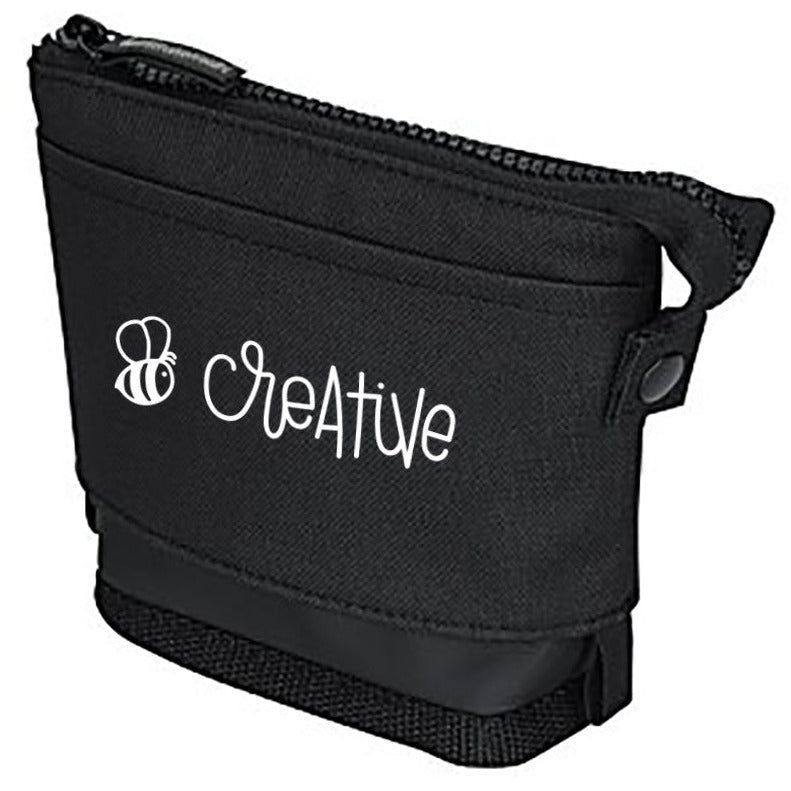 Bee Creative - Black Sliding Storage Pouch for Pens, Markers, Pencils & More - Honey Bee Stamps