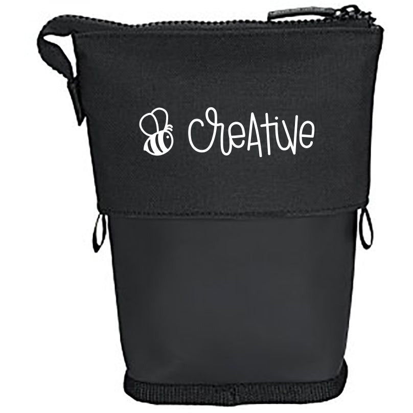 Bee Creative - Black Sliding Storage Pouch for Pens, Markers, Pencils & More - Honey Bee Stamps