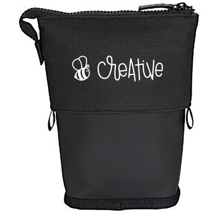 Bee Creative - Black Sliding Storage Pouch for Pens, Markers, Pencils & More - Honey Bee Stamps