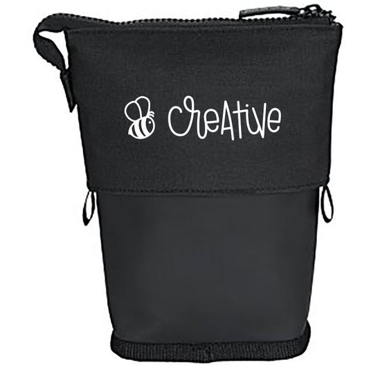 Bee Creative - Black Sliding Storage Pouch for Pens, Markers, Pencils & More - Honey Bee Stamps