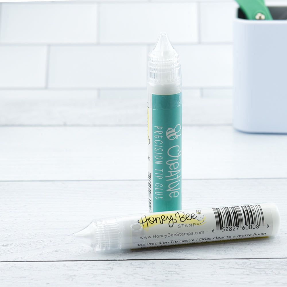 Bee Creative Easy Squeeze Precision Tip Glue - Dries Clear - Freeze and Thaw Safe! - Honey Bee Stamps