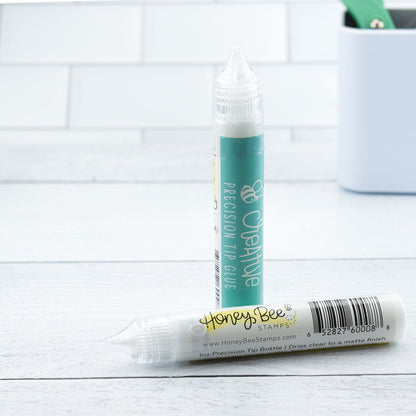 Bee Creative Easy Squeeze Precision Tip Glue - Dries Clear - Freeze and Thaw Safe! - Honey Bee Stamps