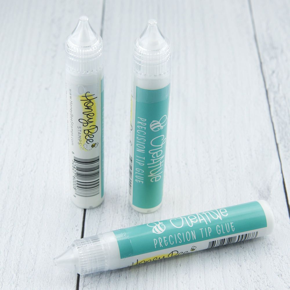 Bee Creative Easy Squeeze Precision Tip Glue - Dries Clear - Freeze and Thaw Safe! - Honey Bee Stamps