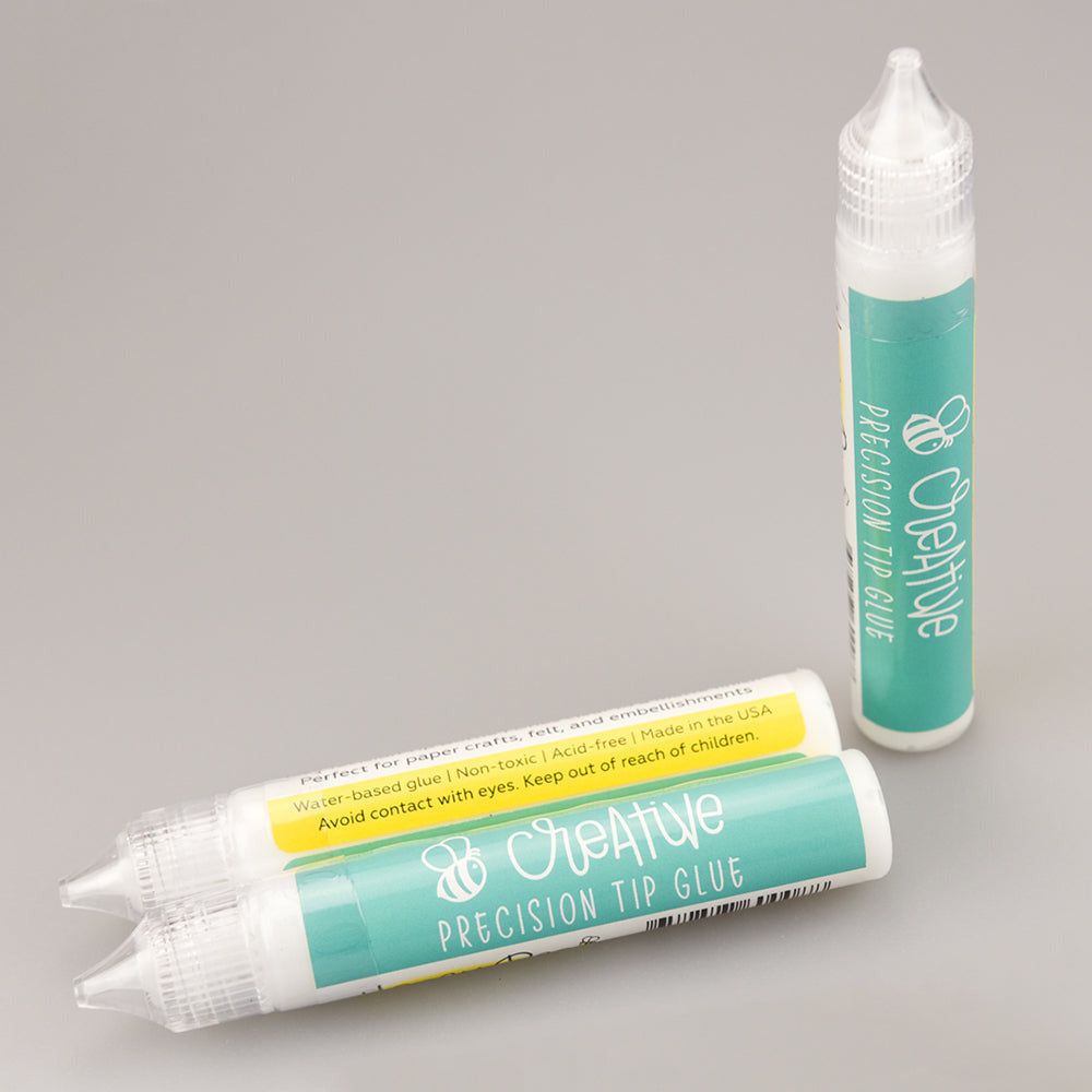 Bee Creative Easy Squeeze Precision Tip Glue - Dries Clear - Freeze and Thaw Safe! - Honey Bee Stamps