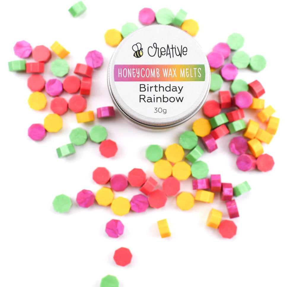 Bee Creative Honeycomb Wax Melts - Birthday Rainbow - Honey Bee Stamps