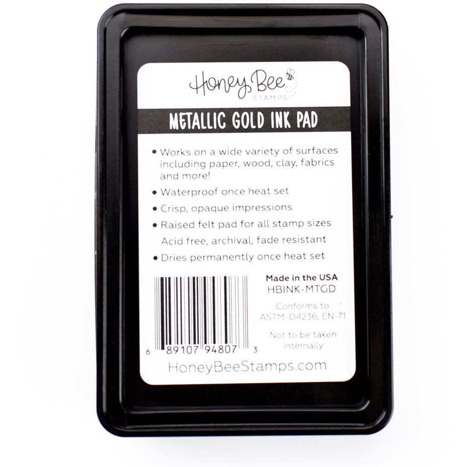 Bee Creative Ink Pad - Metallic Gold Pigment Ink - Honey Bee Stamps