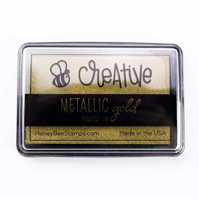 Bee Creative Ink Pad - Metallic Gold Pigment Ink - Honey Bee Stamps