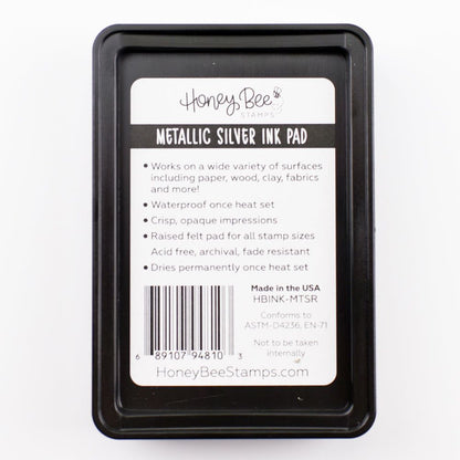 Bee Creative Ink Pad - Metallic Silver Pigment Ink - Honey Bee Stamps
