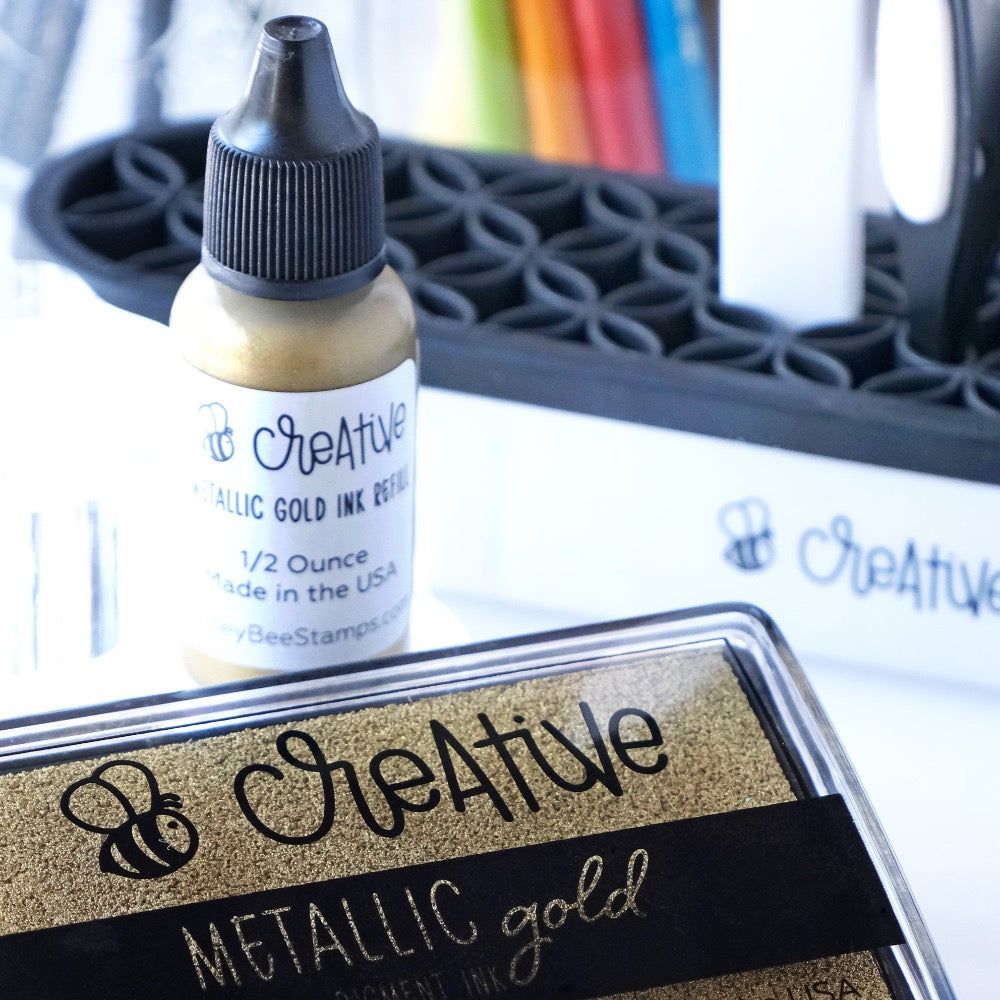 Bee Creative Ink Refill - Metallic Gold - Honey Bee Stamps