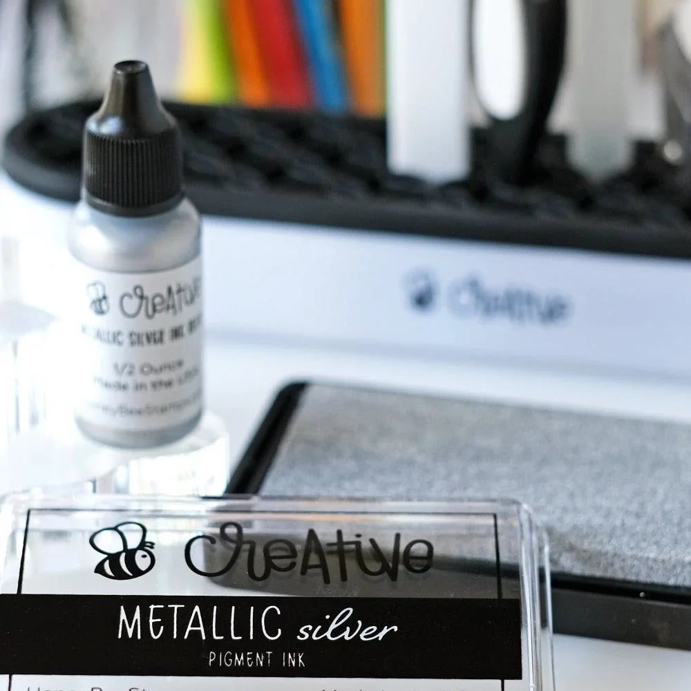Metallic Ink Refills Bee Creative Ink Refill - Metallic Silver 1/2 Ounce Bottle – Honey Bee ...