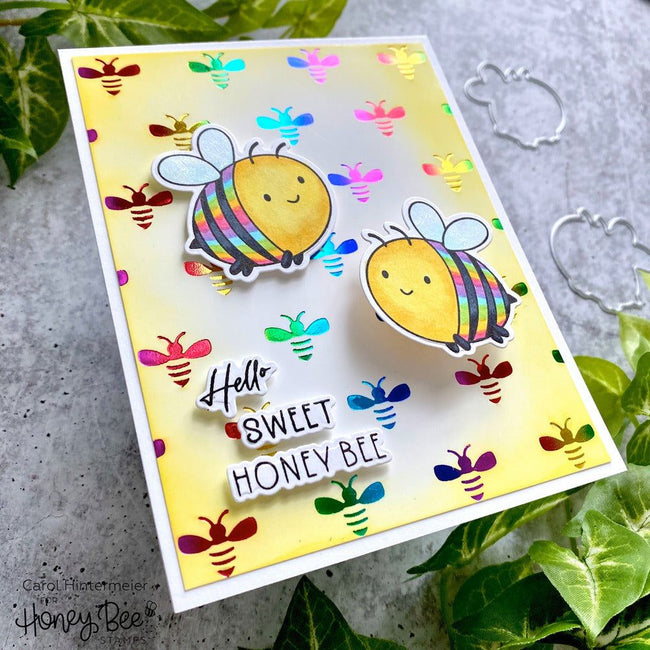 Bees A2 - Hot Foil Plate - Honey Bee Stamps