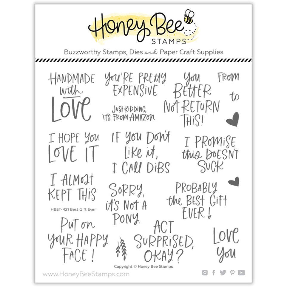 Best Gift Ever - 6x6 Photopolymer Stamp Set - Honey Bee Stamps